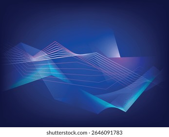 Abstract digital background with flowing curved lines, glowing wave patterns, and gradient neon colors, perfect for modern technology concept, elegant line art, minimal wallpaper, futuristic vector.