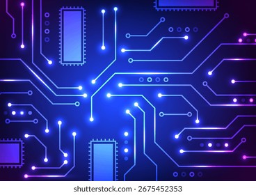 Abstractas fondo digital futurista chip microchip circuitos tecnología de flujo de datos y placa de circuitos.
