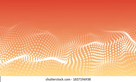 Resumen del fondo digital de las partículas de brillo. Onda de sonido de música de color. Fondo de puntos dinámicos de la tecnología de vectores.