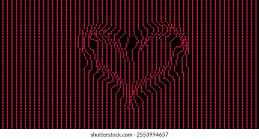Abstract digital background with heart and dotted pattern. Futuristic technology style. Vector illustration.