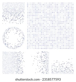 Abstrakter digitaler Hintergrund. Farbhintergründe für das Thema Indigo. Gestrahlte geometrische Muster. Anziehende Vektorgrafik.