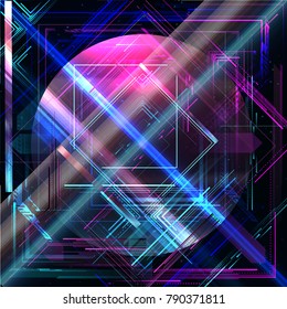 abstract digital background with line and glich effect