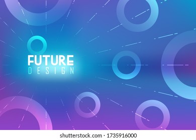Abstract digital background with lines and circles. future design backgrond.