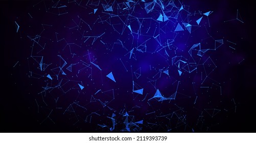 Abstract digital background with lines and points. Big data visualization. Technology science backdrop
