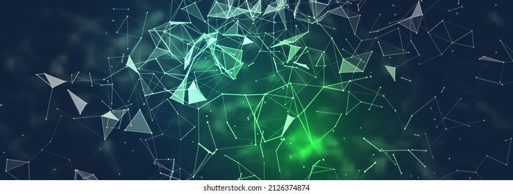 Abstract digital background with lines and points. Big data visualization. Technology science backdrop