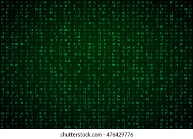 Abstract Digital Background Machine Code Hexadecimal Stock Vector ...