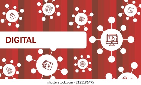 Abstract digital background. Medical word with icons. Medical concept. Vector illustration. Health care