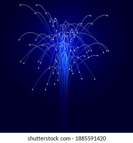 Abstract digital background. Optical fiber of digital communication. Vector illustration on a dark background is an optical fiber with a stream of information. For use as a background, poster