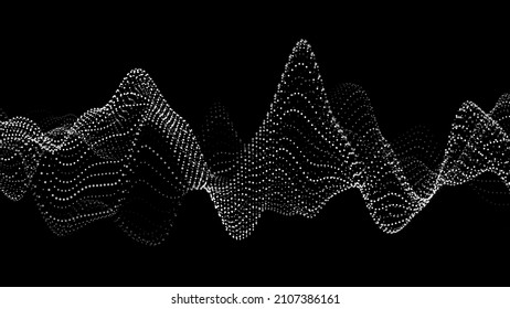 Abstract digital background of points. Glowing white dots. Big data. Network or connection. Abstract technology science background. 3d vector illustration.