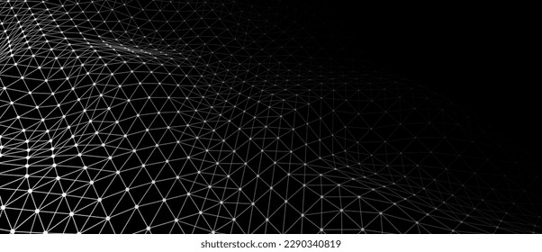 Abstract digital background of points and lines. White plexus. Big data. Network or connection. Abstract technology science background. 3d vector illustration.