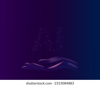 Abstract digital background of points and lines. Quantum computer technologies concept. Big data