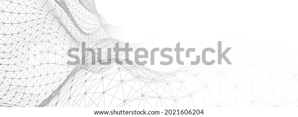 Abstract digital\
background of points and lines. Glowing grey plexus. Big data.\
Network or connection. Abstract technology science background. 3d\
vector illustration.