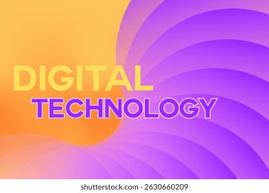 Abstract digital background, purple, yellow gradient shape. Tech corporate design, business technology for website banner, presentation