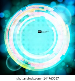 Fundo digital abstrato com um espaço redondo para o seu texto.