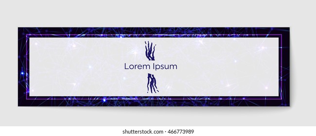Abstract digital background for the site. Futuristic technology banner of cybernetic particles. Technological background with shining stars for the space theme on the website