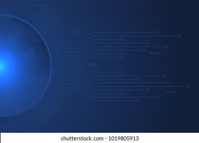 Abstract digital background with technology circuit board texture. Communication and engineering concept. Circular element. Electronic motherboard illustration.
