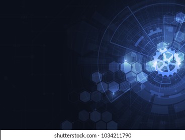 Abstract digital background with technology circuit board texture. Electronic motherboard illustration. Communication and engineering concept. Vector illustration