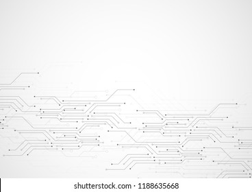 Abstract digital background with technology circuit board texture. Electronic motherboard illustration. Communication and engineering concept. Vector illustration