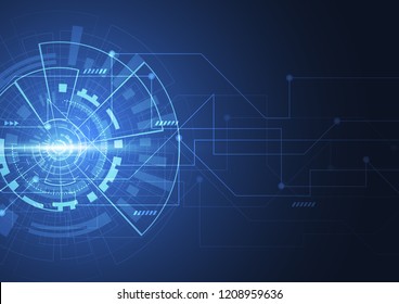 Abstrakter digitaler Hintergrund mit Technologie-Schaltbrett-Textur. Elektronische Motherboard-Illustration. Kommunikations- und Ingenieurkonzept. Vektorgrafik