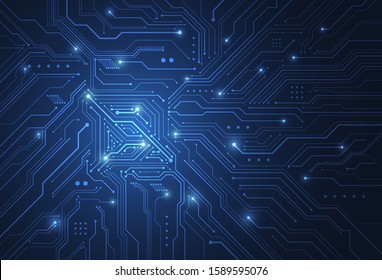 Abstract digital background with technology circuit board texture. Electronic motherboard illustration. Communication and engineering concept. Vector illustration