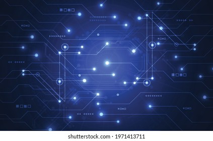 Abstract digital background with technology circuit board texture. Electronic motherboard illustration. Communication and engineering concept. Vector illustration