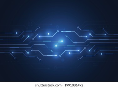 Abstract digital background with technology circuit board texture. Electronic motherboard illustration. Communication and engineering concept. Vector illustration