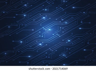 Abstract digital background with technology circuit board texture. Electronic motherboard illustration. Communication and engineering concept. Vector illustration