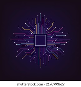 Resumen del fondo digital con la textura de la placa de circuito de tecnología. Ilustración electrónica de la motherboard. Concepto de comunicación e ingeniería. Ilustración del vector