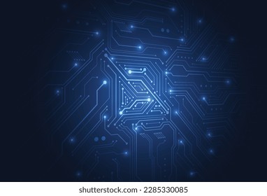 Abstract digital background with technology circuit board texture. Electronic motherboard illustration. Communication and engineering concept. Vector illustration