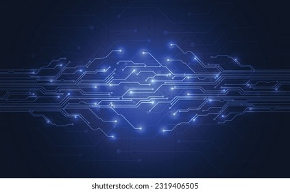 Abstract digital background with technology circuit board texture. Electronic motherboard illustration. Communication and engineering concept. Vector illustration