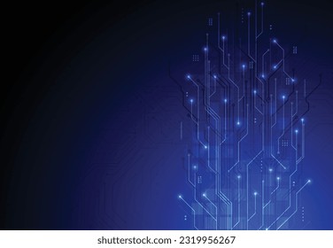 Abstract digital background with technology circuit board texture. Electronic motherboard illustration. Communication and engineering concept. Vector illustration