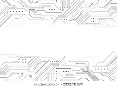 Abstract digital background with technology circuit board texture. Electronic motherboard illustration. Communication and engineering concept. Vector illustration