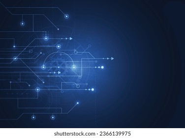 Abstract digital background with technology circuit board texture. Electronic motherboard illustration. Communication and engineering concept. Vector illustration