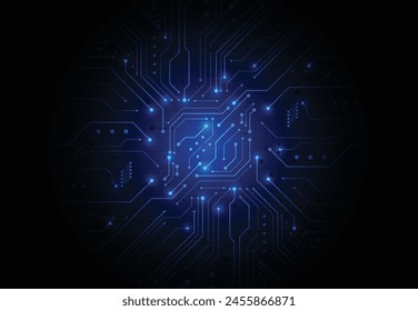 Abstrakter digitaler Hintergrund mit Technologie-Leiterplattenstruktur. Elektronische Musik Motherboard-Illustration. Kommunikations- und Engineering-Konzept. Vektorillustration