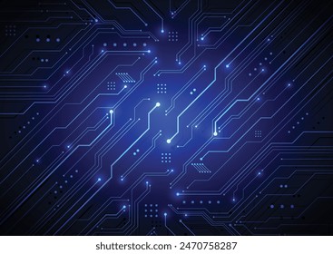 Abstract digital background with technology circuit board texture. Electronic motherboard illustration. Communication and engineering concept. Vector illustration