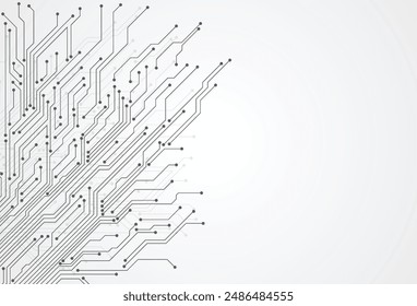 Abstract digital background with technology circuit board texture. Electronic motherboard illustration. Communication and engineering concept. Vector illustration