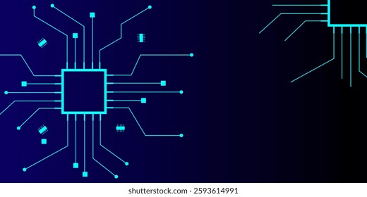 Abstract digital background with technology circuit board. Electronic motherboard illustration. Communication and engineering concept. Vector illustration.