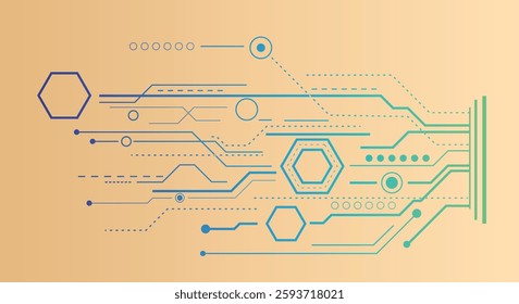 Abstract digital background with technology circuit board texture. Electronic motherboard illustration.