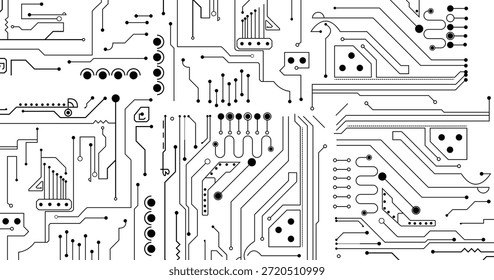 Fondo digital Abstractas con placa de circuito de tecnología.  Diseño de Vector.