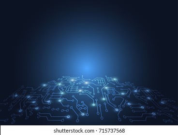 Abstract digital background with technology circuit board texture. Electronic motherboard illustration. Communication and engineering concept. Vector illustration