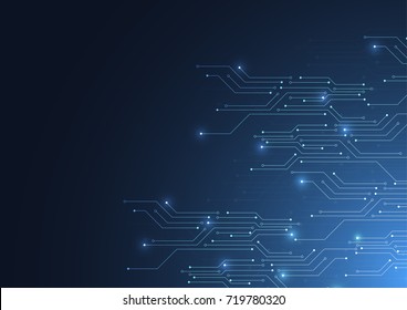 Abstract digital background with technology circuit board texture. Electronic motherboard illustration. Communication and engineering concept. Vector illustration