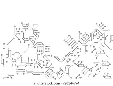 Abstract digital background with technology circuit board texture. Electronic motherboard illustration. Communication and engineering concept. Vector illustration