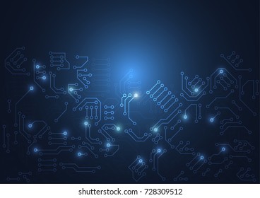 Abstract digital background with technology circuit board texture. Electronic motherboard illustration. Communication and engineering concept. Vector illustration