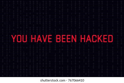 Abstract digital background with "you have been hacked" word