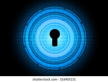 Abstract of digital and binary data protected by the security system, vector illustration