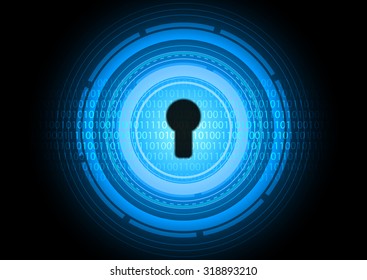 Abstract of digital and binary data protected by the security system, vector illustration