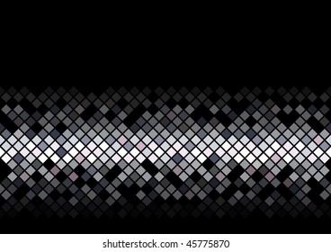 Abstract digital black background with squares