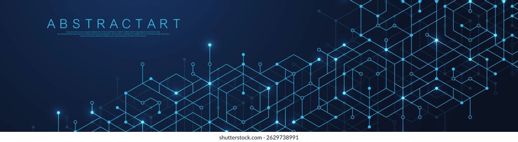 Abstract digital blockchain cube blocks concept. 3D big data cubes quantum computer technology idea. Artificial intelligence data core cubes design element