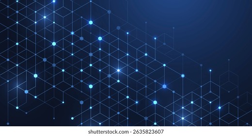 Abstract digital blockchain cube blocks concept. 3D big data cubes quantum computer technology idea. Artificial intelligence data core cubes design element