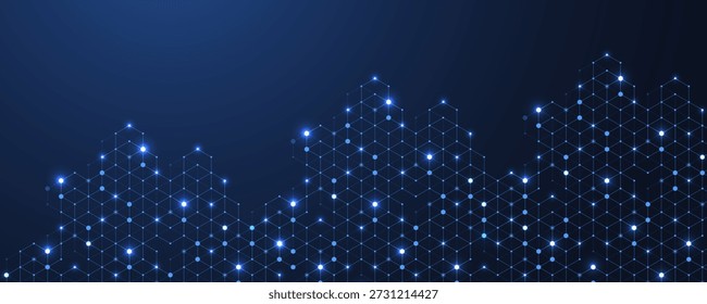 Abstractas concepto de bloques de cubo de blockchain digital. Cubos de datos grandes 3D idea de tecnología informática cuántica. Elemento de diseño de cubos de núcleo de datos de inteligencia artificial.